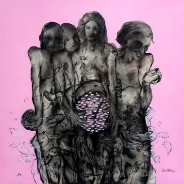 Graine (2), technique mixte sur toile, 130 x 130cm, Septembre 2019