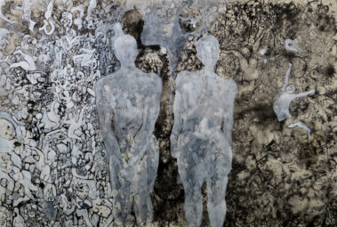 Wissem Ben Hassine, Adam et Eve, Technique mixte, 195 x 130 cm, 2016