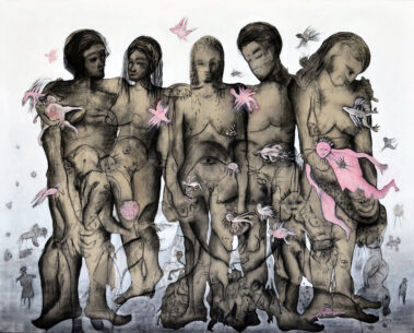 Wissem Ben Hassine, Envol-des-ames-Technique mixte-, 143 x 114 cm 2017