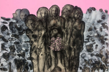 Wissem Ben Hassine, Graine, technique mixte sur toile, 197 x 130 cm, 2019