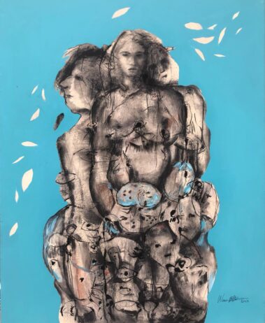 La femme chêne, Technique mixte sur toile, 81 × 100 cm, juin 2023