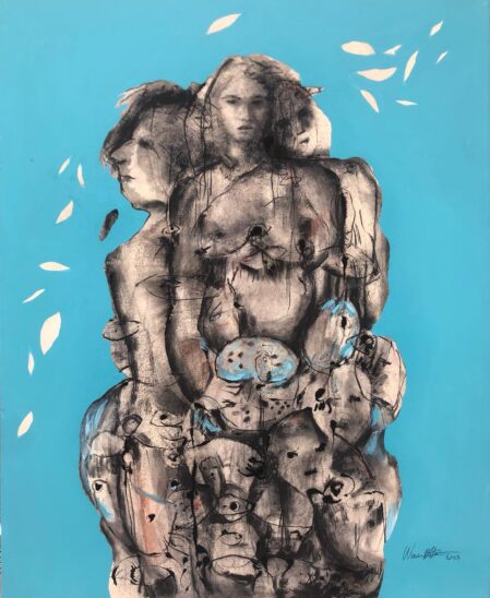 La femme chêne, Technique mixte sur toile, 81 × 100 cm, juin 2023