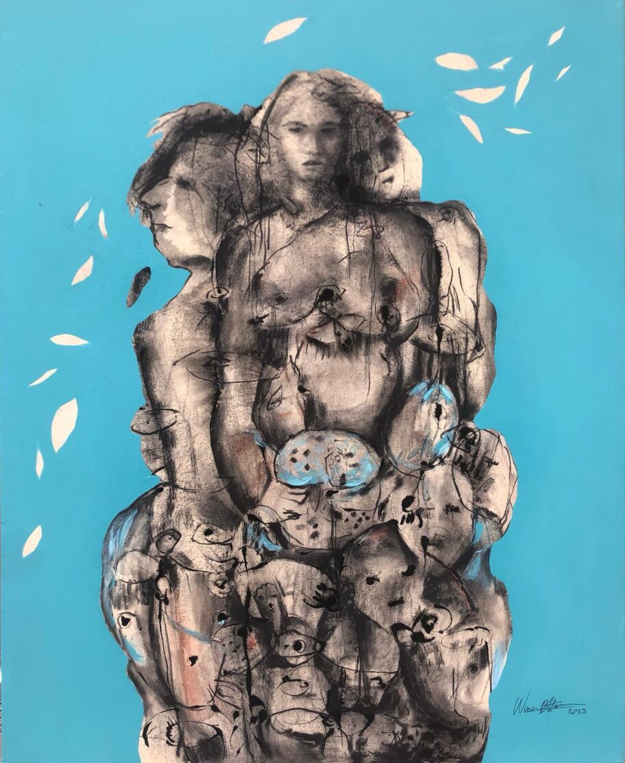 La femme chêne, Technique mixte sur toile, 81 × 100 cm, juin 2023